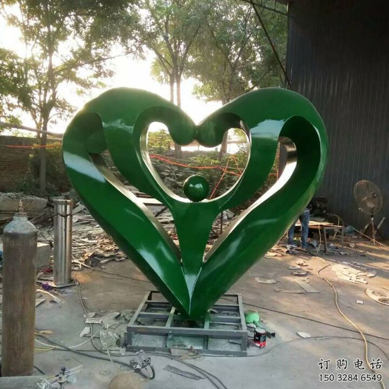 仿真愛心雕塑廠家 電鍍現代雕塑 廣場雕塑