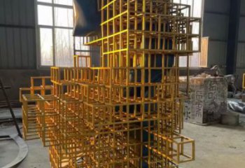 預用鏤空魔方雕塑廠家 噴水園林小品 住宅小區雕塑