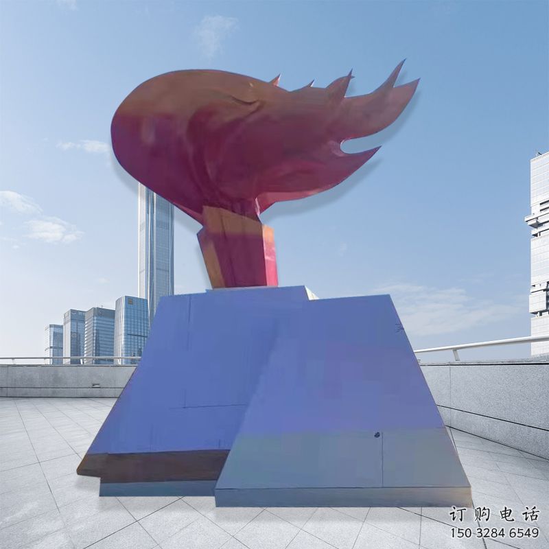 部隊(duì)火焰雕塑廠家 景觀美陳小品 噴漆雕塑