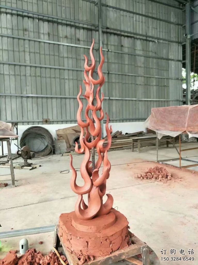 室內(nèi)火焰雕塑制作流程 仿真景觀擺件 大型雕塑