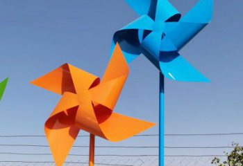 風(fēng)車(chē)雕塑小品效果圖 景觀風(fēng)動(dòng)雕塑 噴漆旋轉(zhuǎn)雕塑