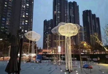鋼管云梯雕塑 異形噴水梯子雕塑 農(nóng)村云朵雕塑效果圖