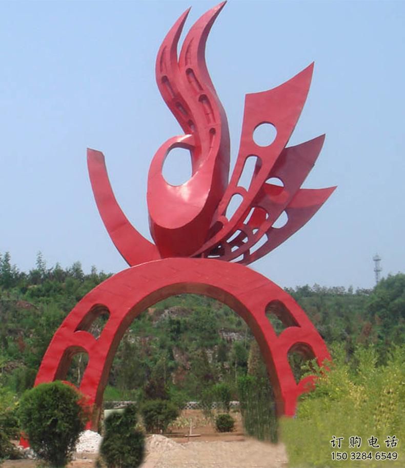 政府大門雕塑 仿真景觀雕塑 烤漆拱門雕塑生產廠家