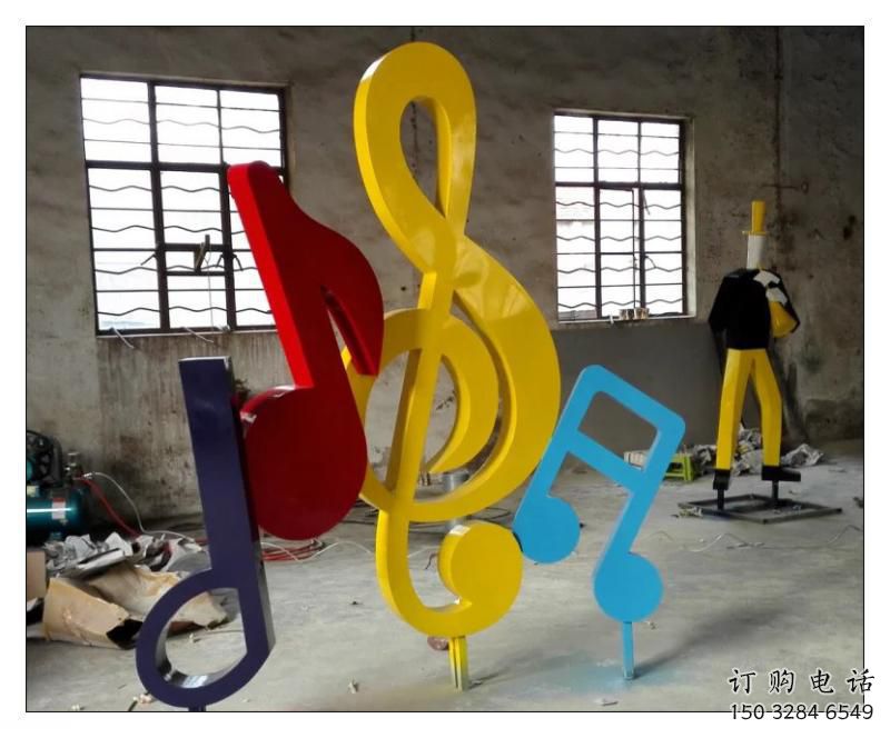 別墅區音符雕塑廠家 大型別墅區擺件 剪影雕塑