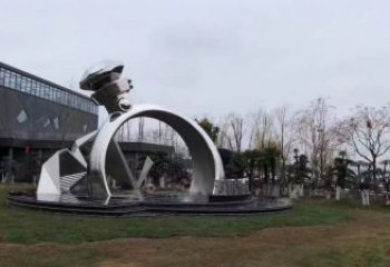 大型指環雕塑 鍛造發光標識雕塑 房地產戒指環雕塑廠家