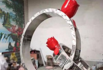 鋼管指環雕塑生產商 異形噴水標識雕塑 農村戒指環雕塑