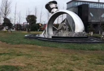 選用鏡面指環雕塑 烤漆大型戒指環雕塑 彩繪標識雕塑