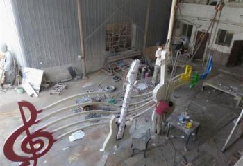 通用住宅小區(qū)音符雕塑 啞光景觀擺件 公園雕塑實景圖