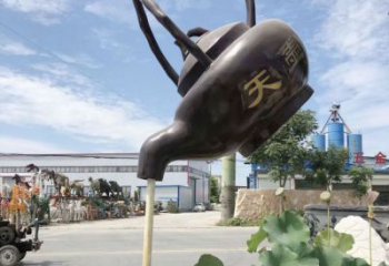 抽象天壺雕塑廠家 啞光懸空雕塑 室內流水雕塑