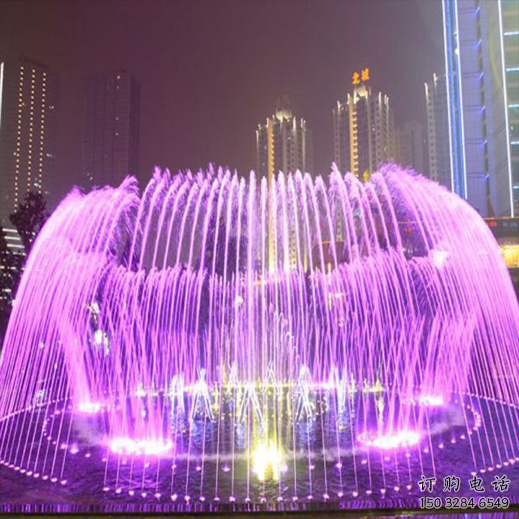 指用噴泉雕塑，燈光數控效果，變頻噴泉雕塑