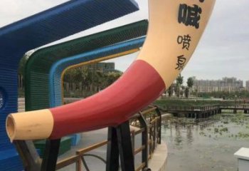 吶喊噴泉雕塑，聲控變頻藝術(shù)形式