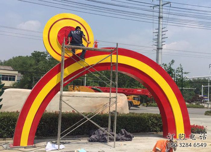 現代不銹鋼拱門景觀雕塑制作