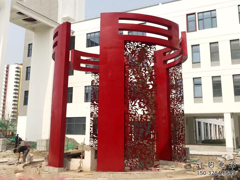 房地產大門雕塑，創意設計不銹鋼大門雕塑