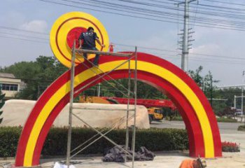 現代不銹鋼拱門景觀雕塑制作