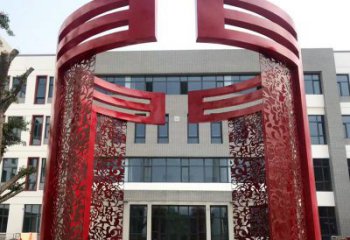 大型拱門雕塑，不銹鋼烤漆拱門雕塑