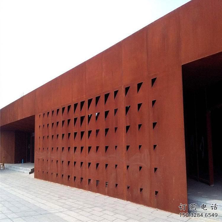 大型耐候鋼景墻雕塑，防銹工藝制作