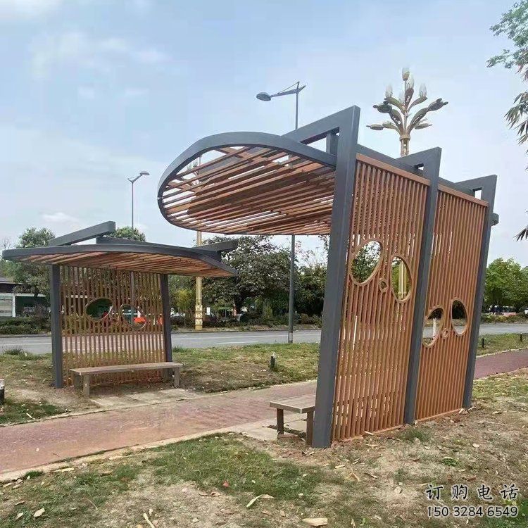 鏤空設計廊架，不銹鋼管結構組合雕塑