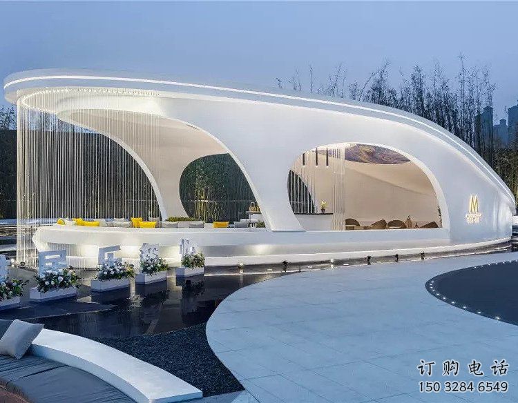 現(xiàn)代藝術(shù)原理廊架，不銹鋼材質(zhì)廊架雕塑制作