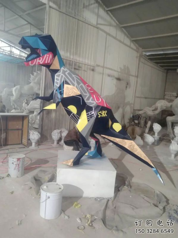 社區(qū)恐龍雕塑常用，景觀概念，烤漆恐龍雕塑展品