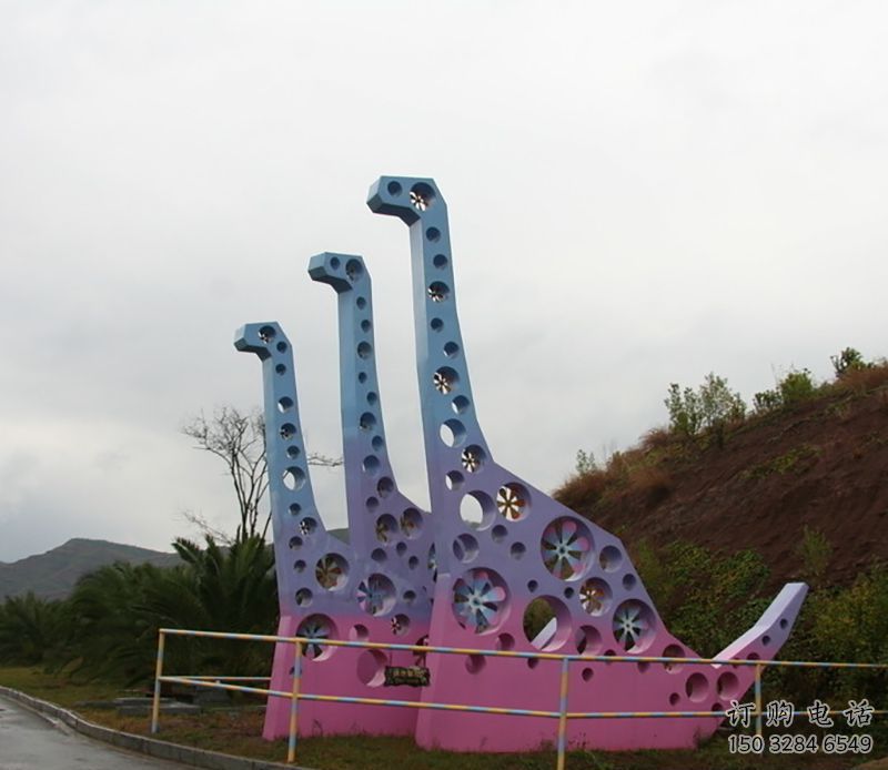 恐龍雕塑展品，景觀概念，鏤空恐龍骨架雕塑優選