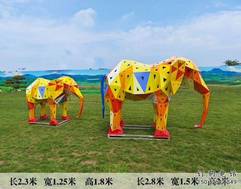 金屬大象雕塑制作觀賞型，城市裝飾，空間烤漆大象雕塑標準