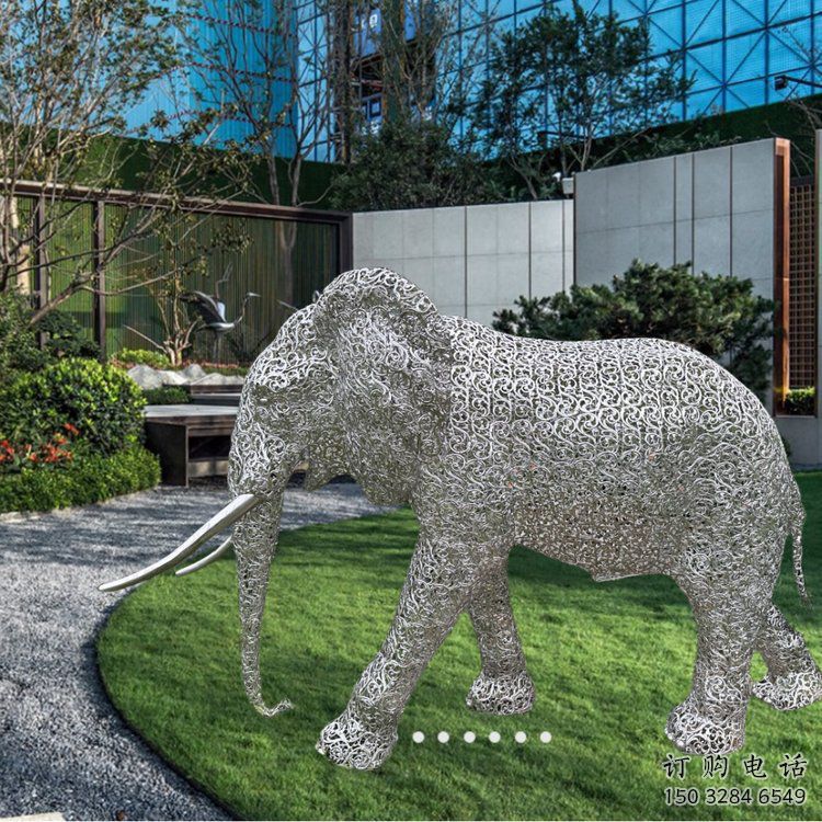 公園大象雕塑供求，景觀雕塑，鏤空藝術大象雕塑優(yōu)選