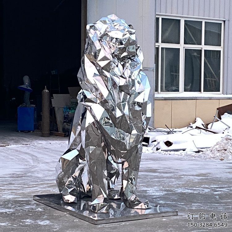 獅子雕塑供需，圓雕系列，不銹鋼獅子雕塑制造商