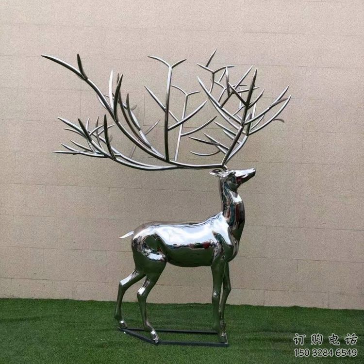 景觀小鹿雕塑制造，歐式風格，鏡面小鹿雕塑定價
