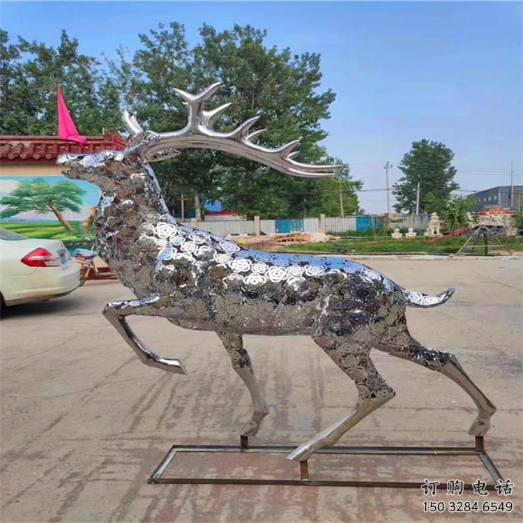 梅花鹿雕塑定做，城區小品，景觀鏤空梅花鹿雕塑定價