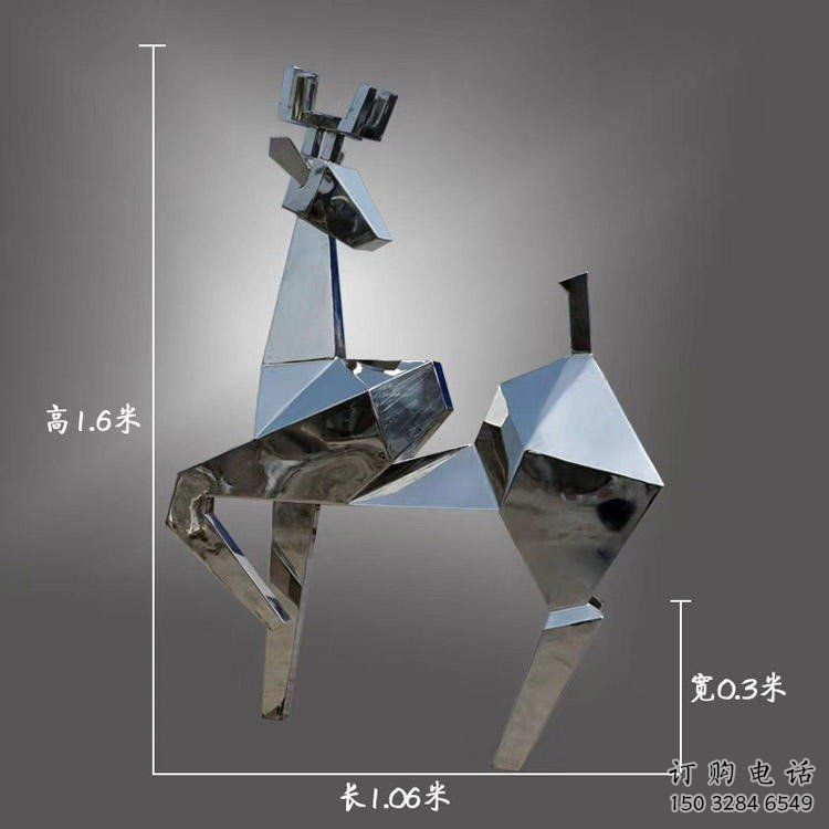 現(xiàn)代小鹿雕塑展品，室外軟裝，展示切面小鹿雕塑訂做