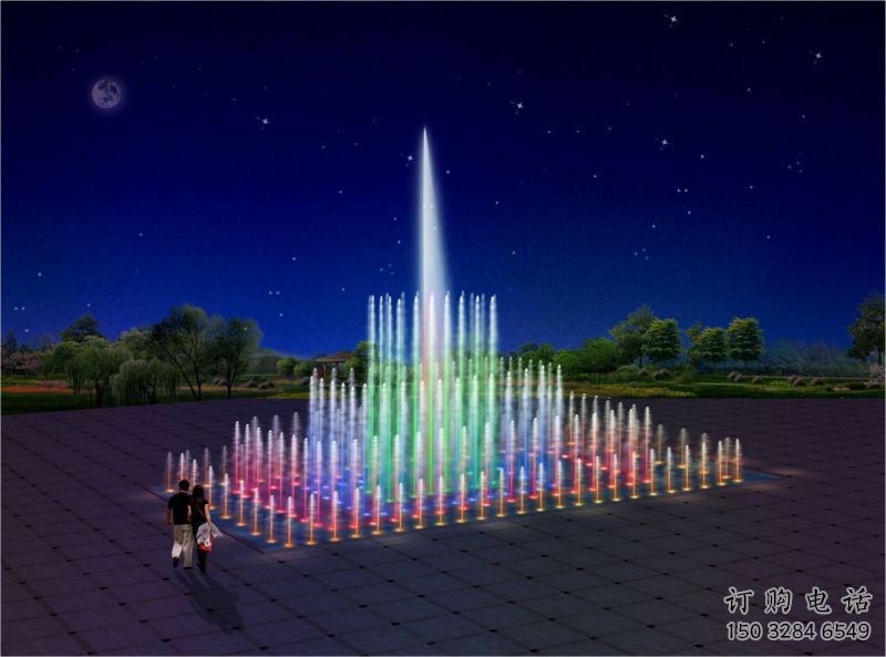 碧泉水幕結(jié)合噴泉