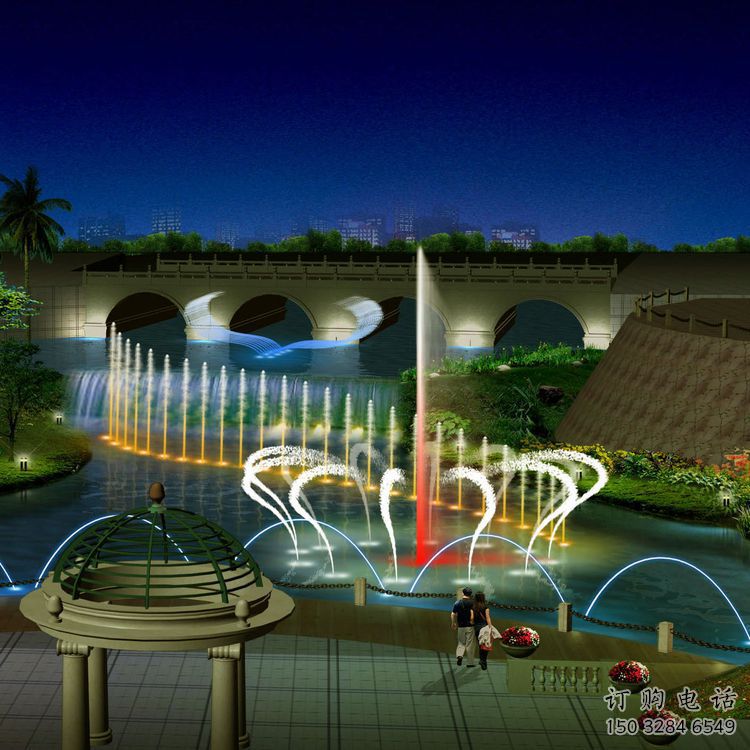 間歇式激光電影噴泉雕塑