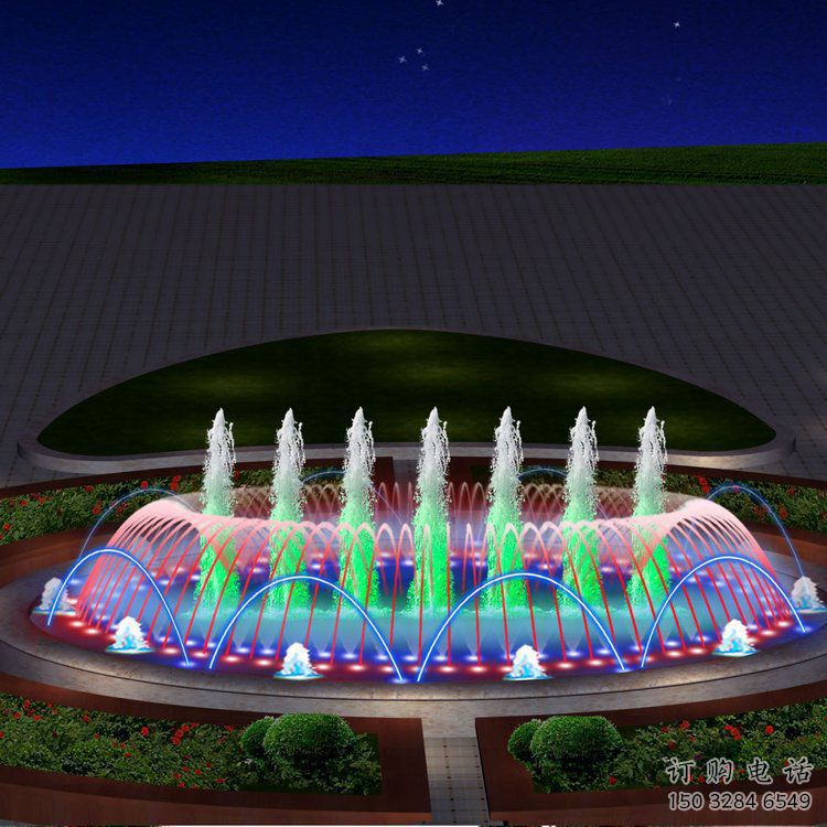 間歇式噴泉水簾雕塑