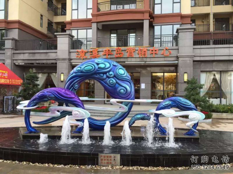 地產噴泉雕塑，程控設計，程控旱地噴泉雕塑