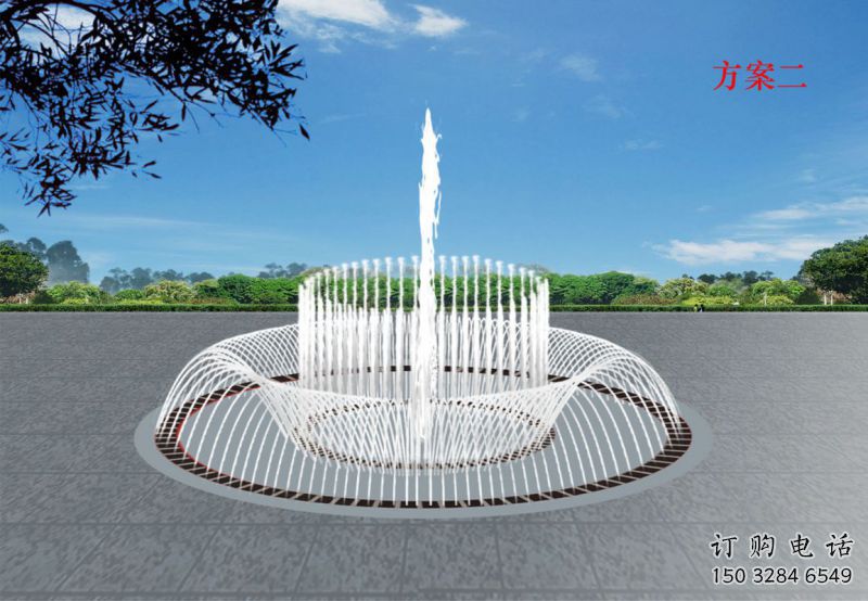 選用噴泉雕塑，燈光數控效果，戶外水景雕塑