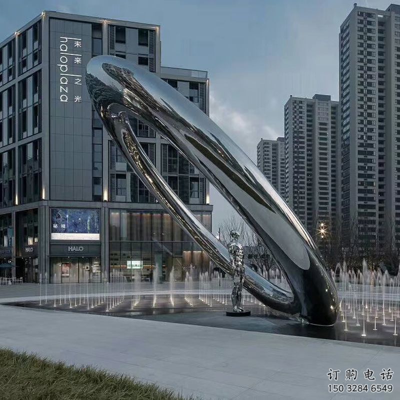 酒店圓環(huán)雕塑，鏡面歐式雕塑，仿古擺件