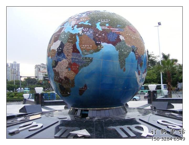 地球雕塑精選，廣場系列，不銹鋼地球雕塑廠家