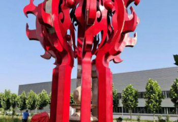 火球雕塑，精神堡壘火球雕塑落地展示