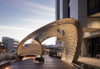 不銹鋼貝殼管子廊架雕塑