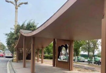 不銹鋼長廊廊架雕塑，公園休閑地