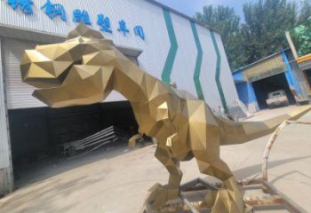 抽象恐龍雕塑供應，花園小品，幾何恐龍雕塑制作廠家
