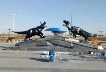 仿真恐龍雕塑精選，美陳雕塑，鍛鋼幾何恐龍雕塑通用