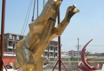 景觀恐龍雕塑承接，景區案例，公園幾何恐龍雕塑定制