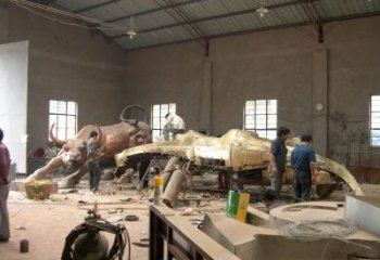 景觀恐龍雕塑生產，景區案例，景觀幾何恐龍雕塑制作