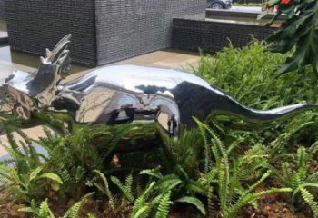 藝術(shù)恐龍雕塑觀賞型，街景小品，鏡面恐龍雕塑主題常用