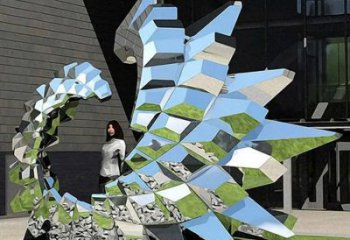 制造恐龍雕塑定價，地標擺件，鏡面恐龍雕塑廠家