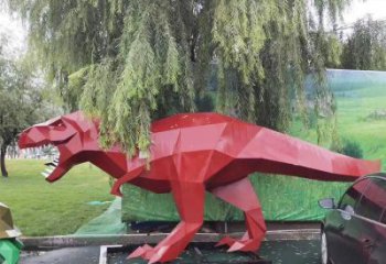 抽象恐龍雕塑展品，小區(qū)雕塑，烤漆恐龍雕塑制作