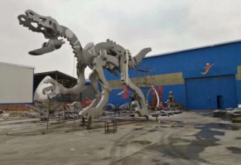 地產恐龍雕塑定做，城區小品，景觀恐龍骨架雕塑定價