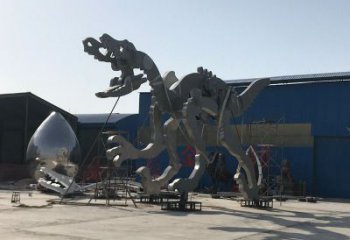 地產恐龍雕塑提供，露天雕塑，恐龍骨架雕塑生產