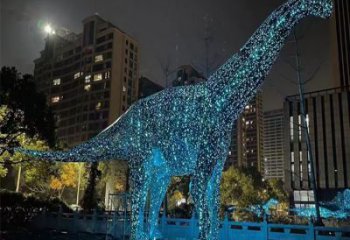 鏤空恐龍雕塑供需，標識雕塑，燈光恐龍雕塑制造商